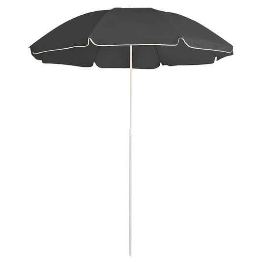 315542 vidaXL Garden Parasol with Steel Pole Anthracite 180 cm