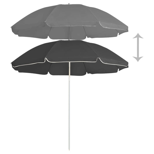 vidaXL Garden Parasol | Anthracite | 100% polyester, steel | 180 cm arc length