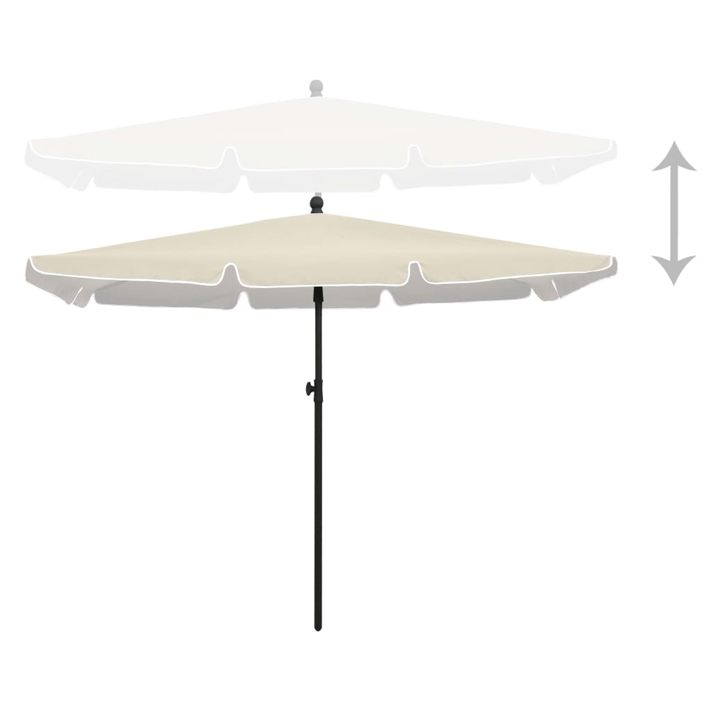 vidaXL Garden Parasol with Pole 210x140 cm Sand