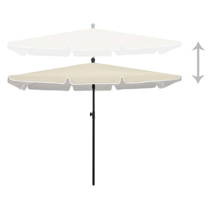 vidaXL Garden Parasol with Pole 210x140 cm Sand