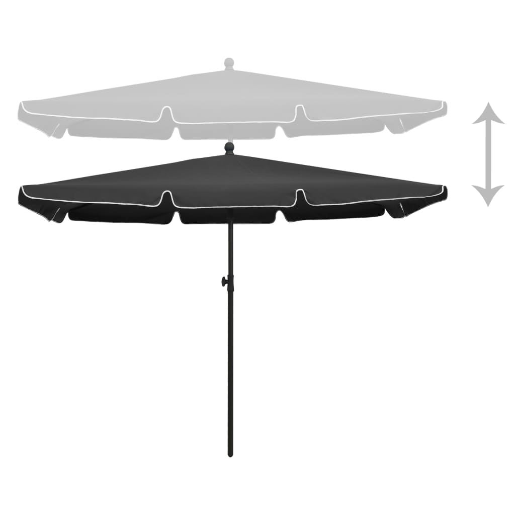 vidaXL Garden Parasol | Anthracite | Polyester | 210x140 cm | Tiltable