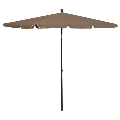 vidaXL Garden Parasol with Pole 210x140 cm Taupe