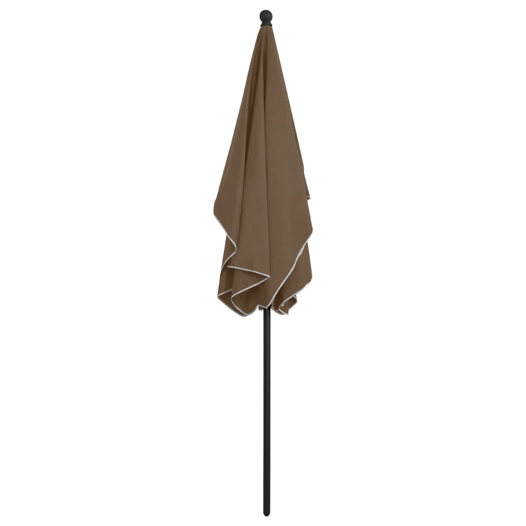 vidaXL Garden Parasol with Pole 210x140 cm Taupe