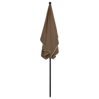 vidaXL Garden Parasol with Pole 210x140 cm Taupe