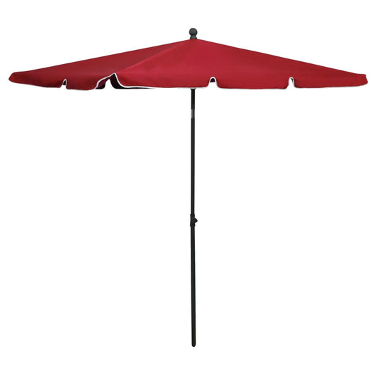 vidaXL Garden Parasol | Bordeaux Red | 100% Polyester Fabric | 210x140 cm