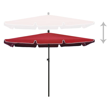 vidaXL Garden Parasol | Bordeaux Red | 100% Polyester Fabric | 210x140 cm