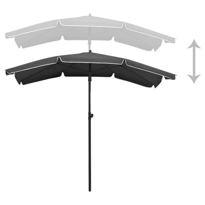 vidaXL Garden Parasol with Pole 200x130 cm Anthracite