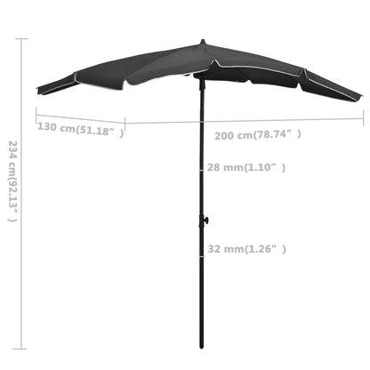 vidaXL Garden Parasol | Anthracite | Polyester, Steel | Large |  Tiltable