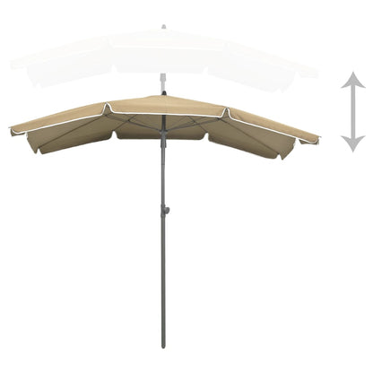 vidaXL Garden Parasol | Taupe | Polyester, Steel | 200x130 cm |  Tiltable