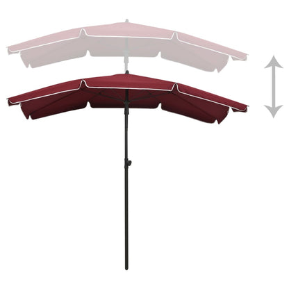 vidaXL Garden Parasol | Bordeaux Red | Steel, Polyester | Large | Tiltable