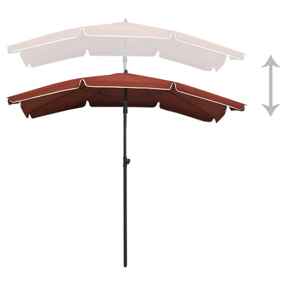 vidaXL Garden Parasol with Pole 200x130 cm Terracotta