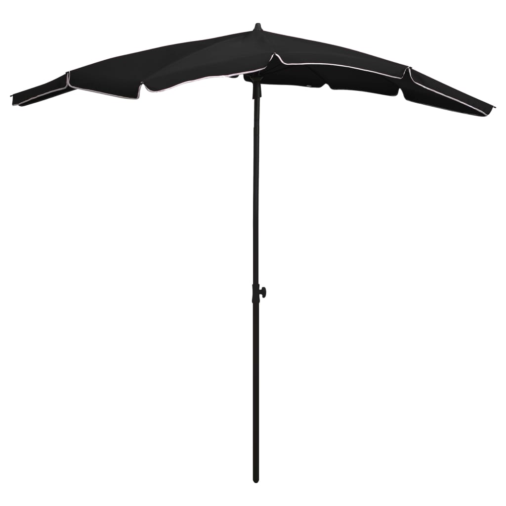 vidaXL Garden Parasol | Black | Polyester | 200 x 130 cm | Collapsible