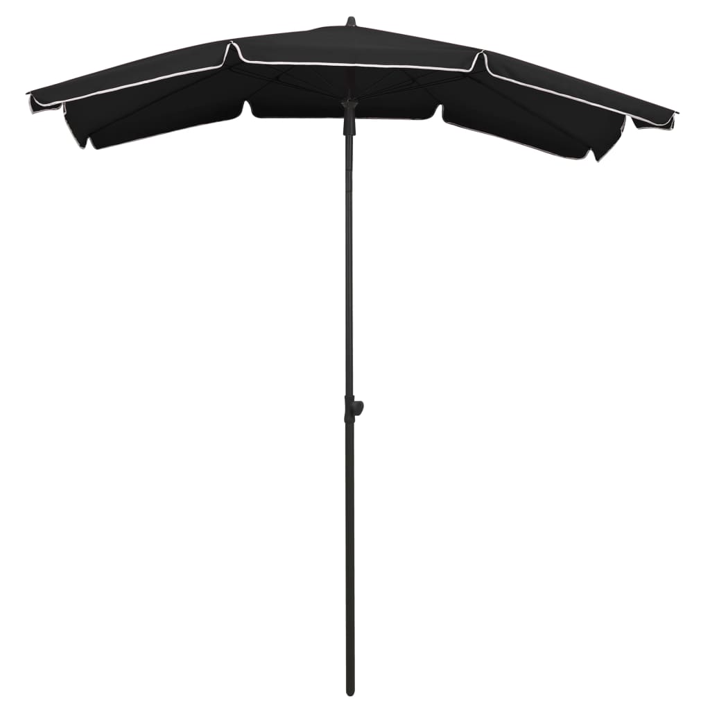 vidaXL Garden Parasol | Black | Polyester | 200 x 130 cm | Collapsible