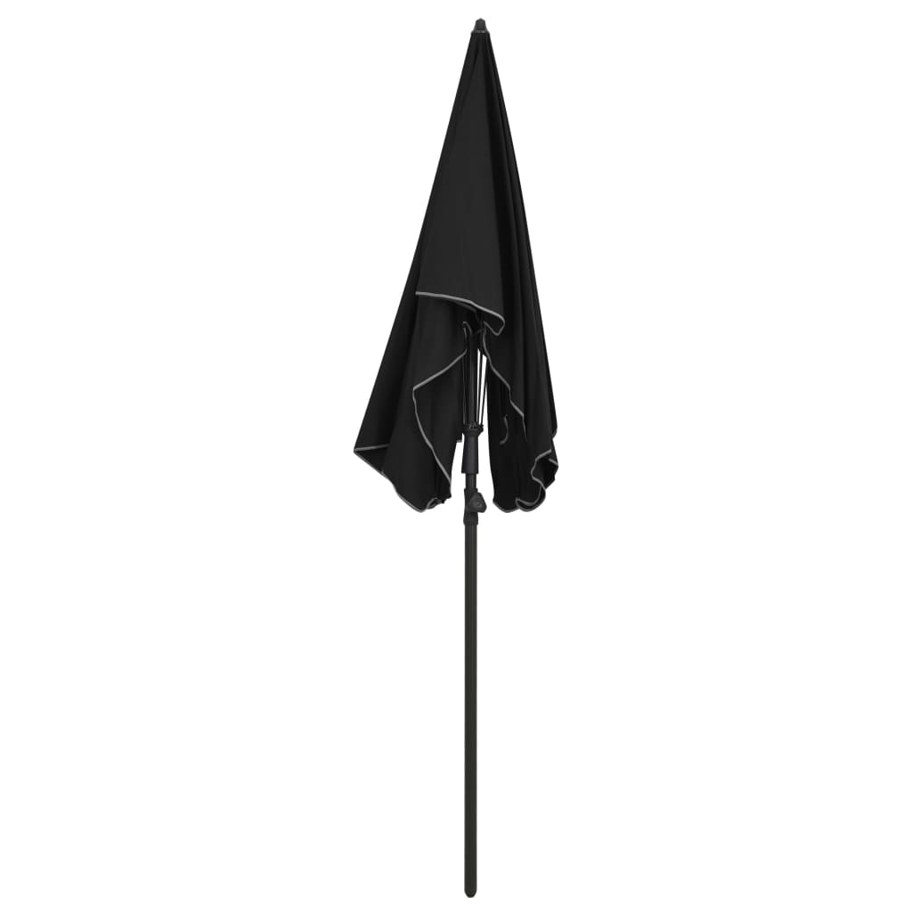 vidaXL Garden Parasol | Black | Polyester | 200 x 130 cm | Collapsible
