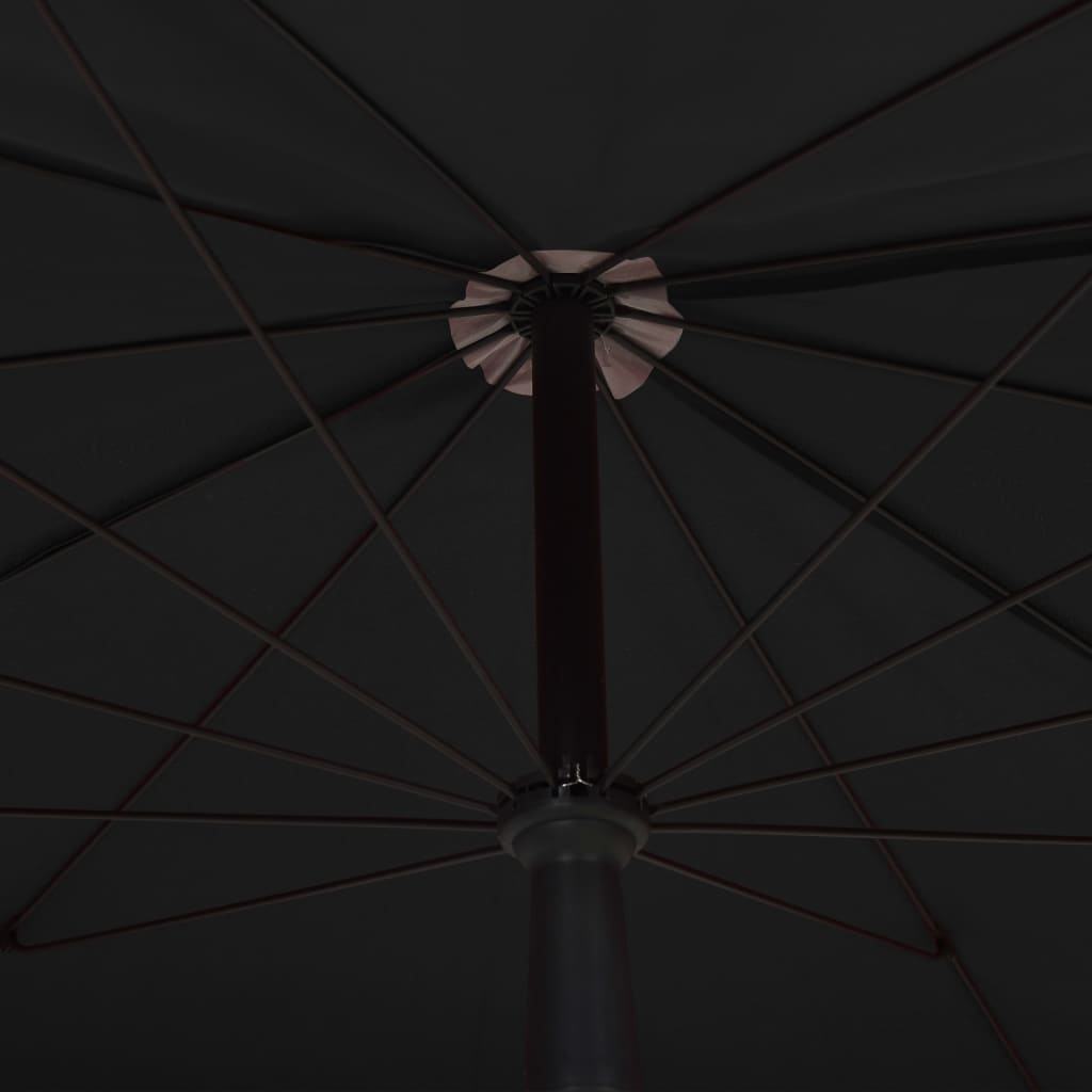 vidaXL Garden Parasol with Pole 200x130 cm Black