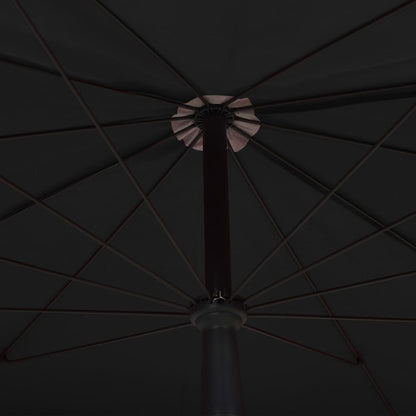 vidaXL Garden Parasol with Pole 200x130 cm Black