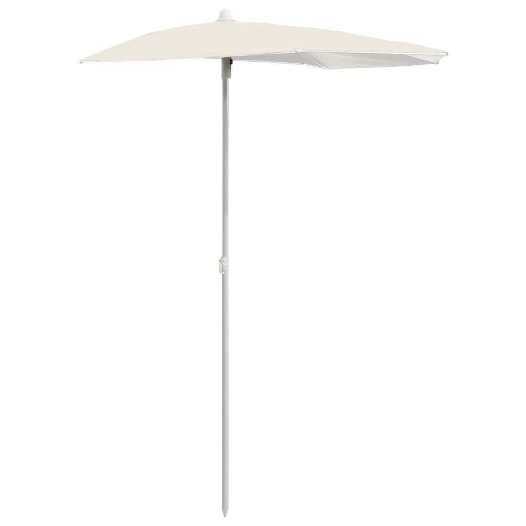 vidaXL Garden Parasol | Sand | Polyester fabric, Steel | Medium | Collapsible