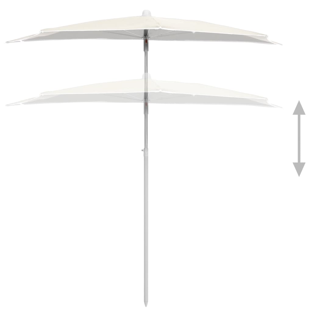vidaXL Garden Parasol | Sand | Polyester fabric, Steel | Medium | Collapsible