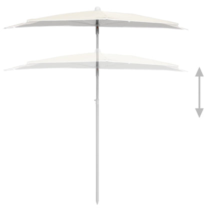 vidaXL Garden Parasol | Sand | Polyester fabric, Steel | Medium | Collapsible