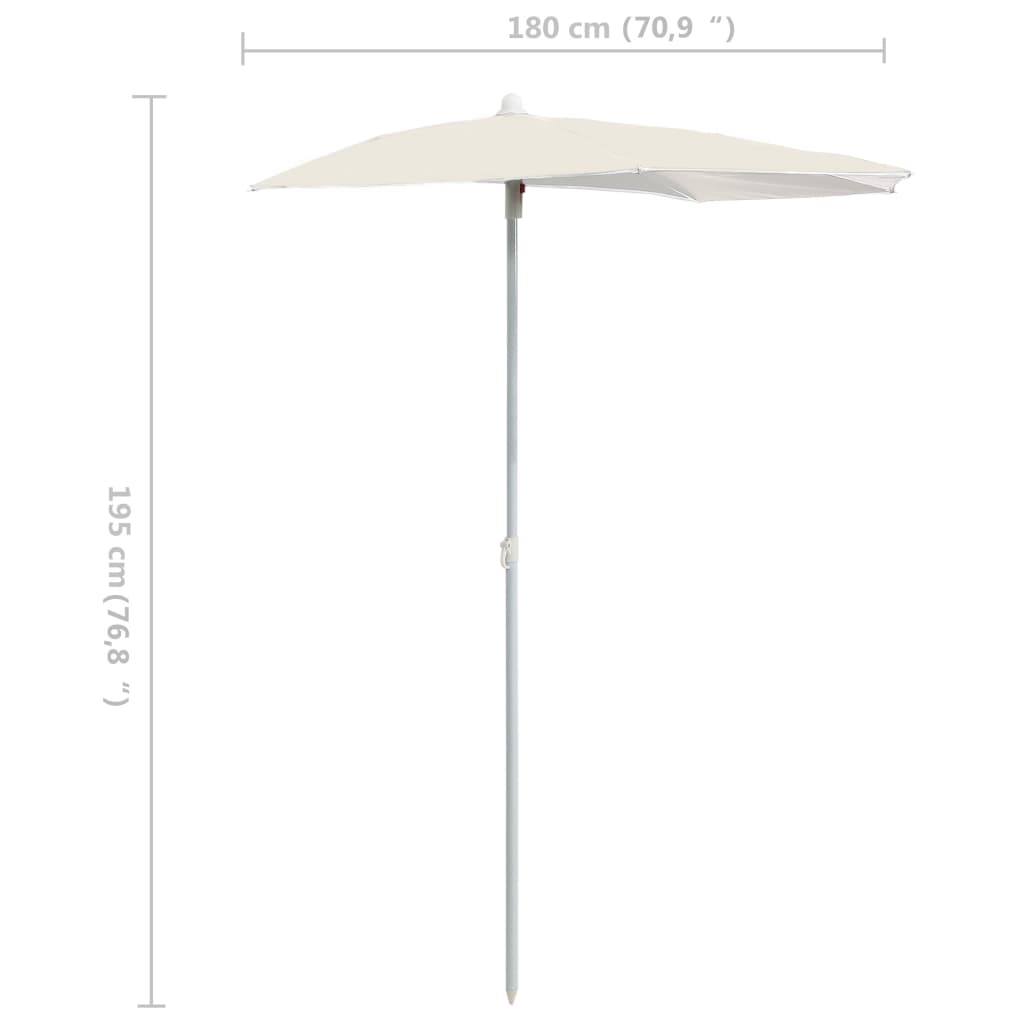vidaXL Garden Parasol | Sand | Polyester fabric, Steel | Medium | Collapsible