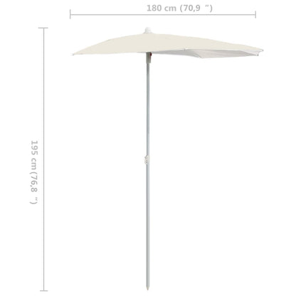 vidaXL Garden Parasol | Sand | Polyester fabric, Steel | Medium | Collapsible