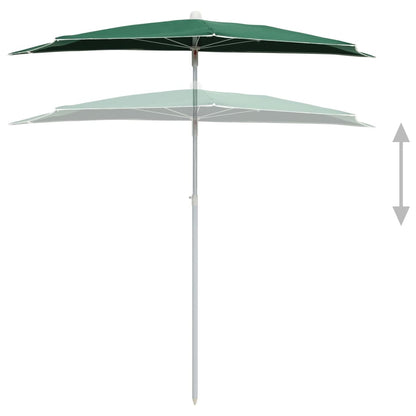 vidaXL Garden Parasol | Green | 100% polyester, steel | Medium