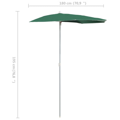 vidaXL Garden Parasol | Green | 100% polyester, steel | Medium