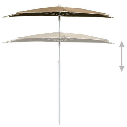 vidaXL Garden Parasol | Taupe | Polyester, Steel | Large | Collapsible | Other