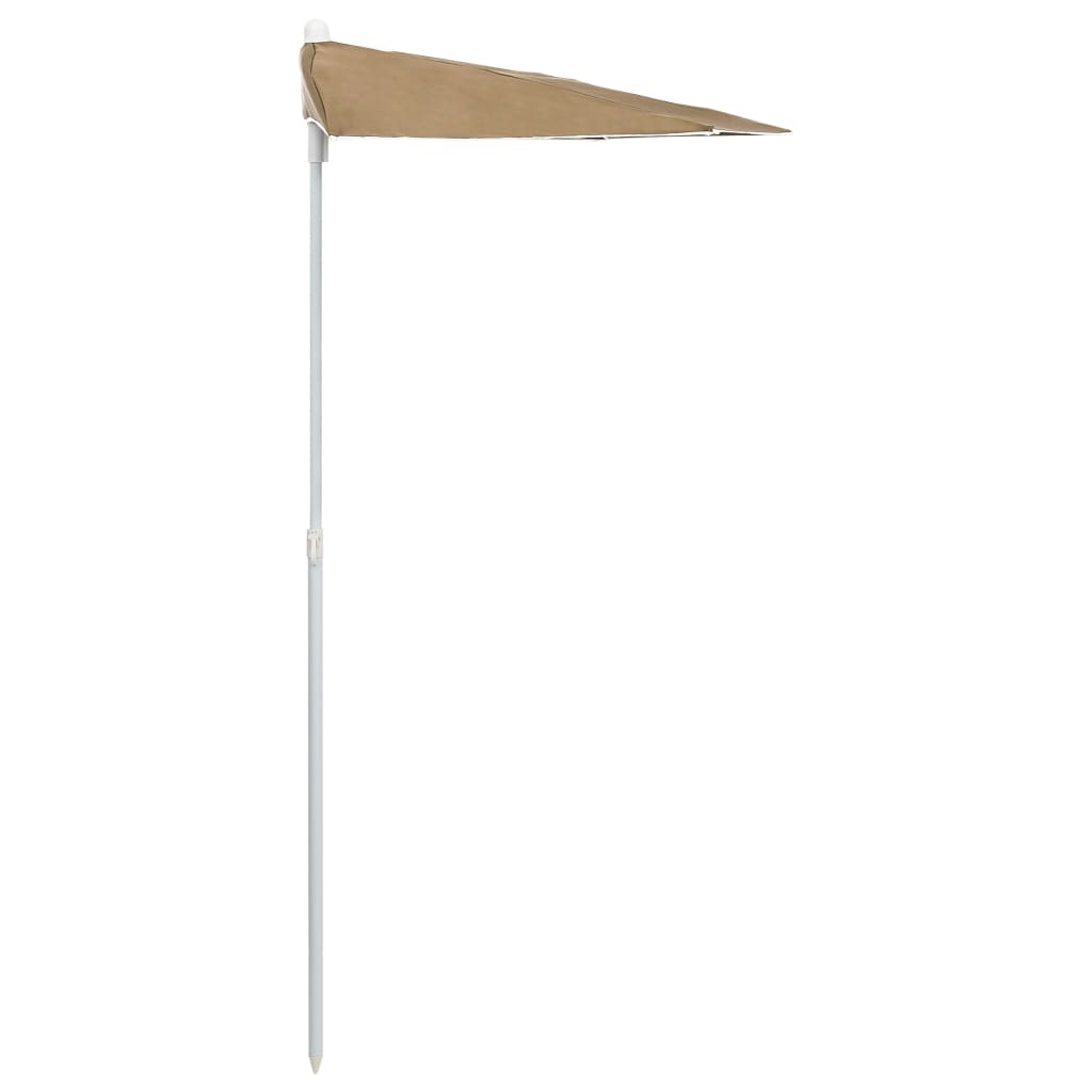 vidaXL Garden Parasol | Taupe | Polyester, Steel | Large | Collapsible | Other