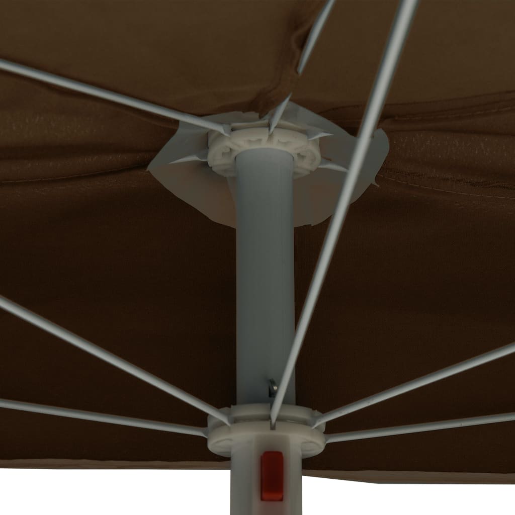vidaXL Garden Parasol | Taupe | Polyester, Steel | Large | Collapsible | Other
