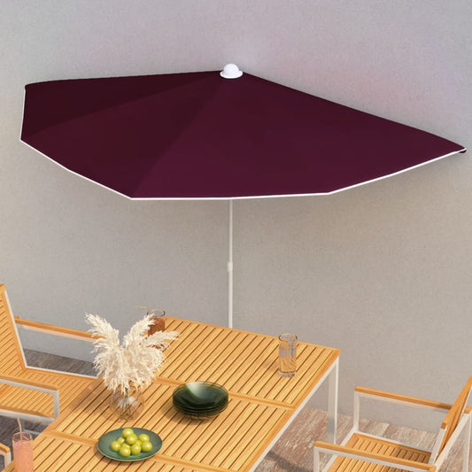 vidaXL Garden Parasol | Bordeaux Red | Polyester, Steel | Medium | Collapsible
