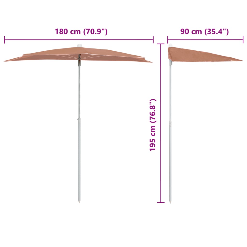vidaXL Garden Parasol | Terracotta | Fabric (100% polyester), Steel