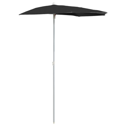 vidaXL Garden Parasol | Black | Polyester fabric, Steel pole | Medium