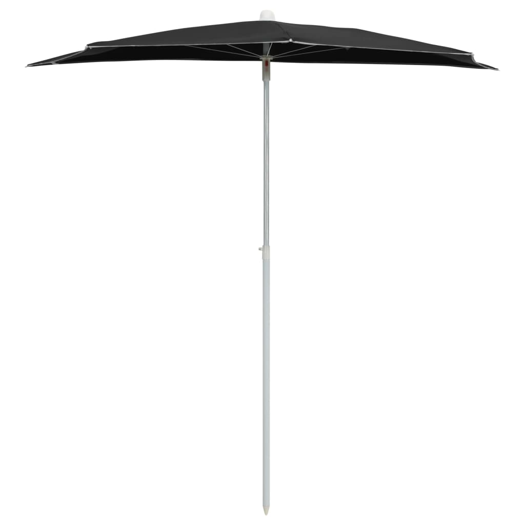 vidaXL Garden Parasol | Black | Polyester fabric, Steel pole | Medium