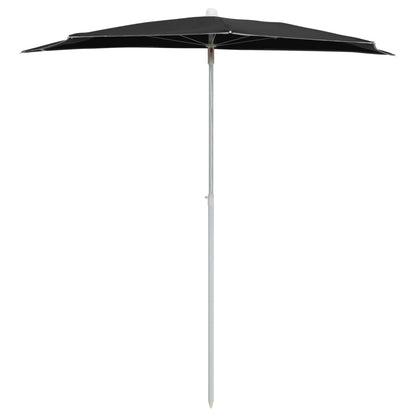 vidaXL Garden Parasol | Black | Polyester fabric, Steel pole | Medium