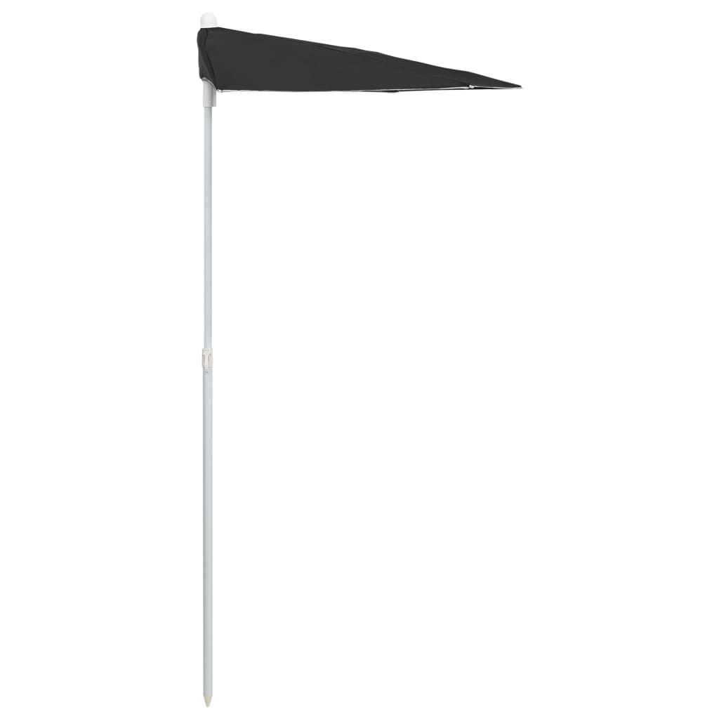 vidaXL Garden Parasol | Black | Polyester fabric, Steel pole | Medium
