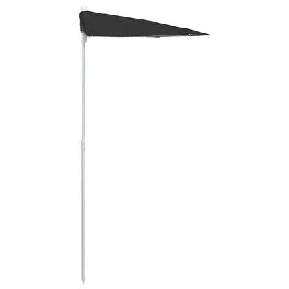 315565 vidaXL Garden Half Parasol with Pole 180x90 cm Black