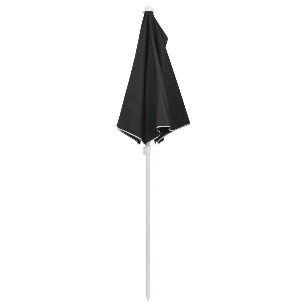 vidaXL Garden Parasol | Black | Polyester fabric, Steel pole | Medium