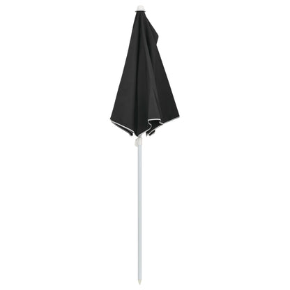 vidaXL Garden Parasol | Black | Polyester fabric, Steel pole | Medium