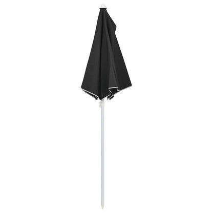 315565 vidaXL Garden Half Parasol with Pole 180x90 cm Black