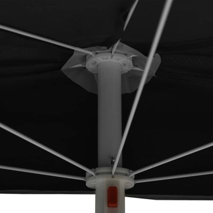 vidaXL Garden Parasol | Black | Polyester fabric, Steel pole | Medium