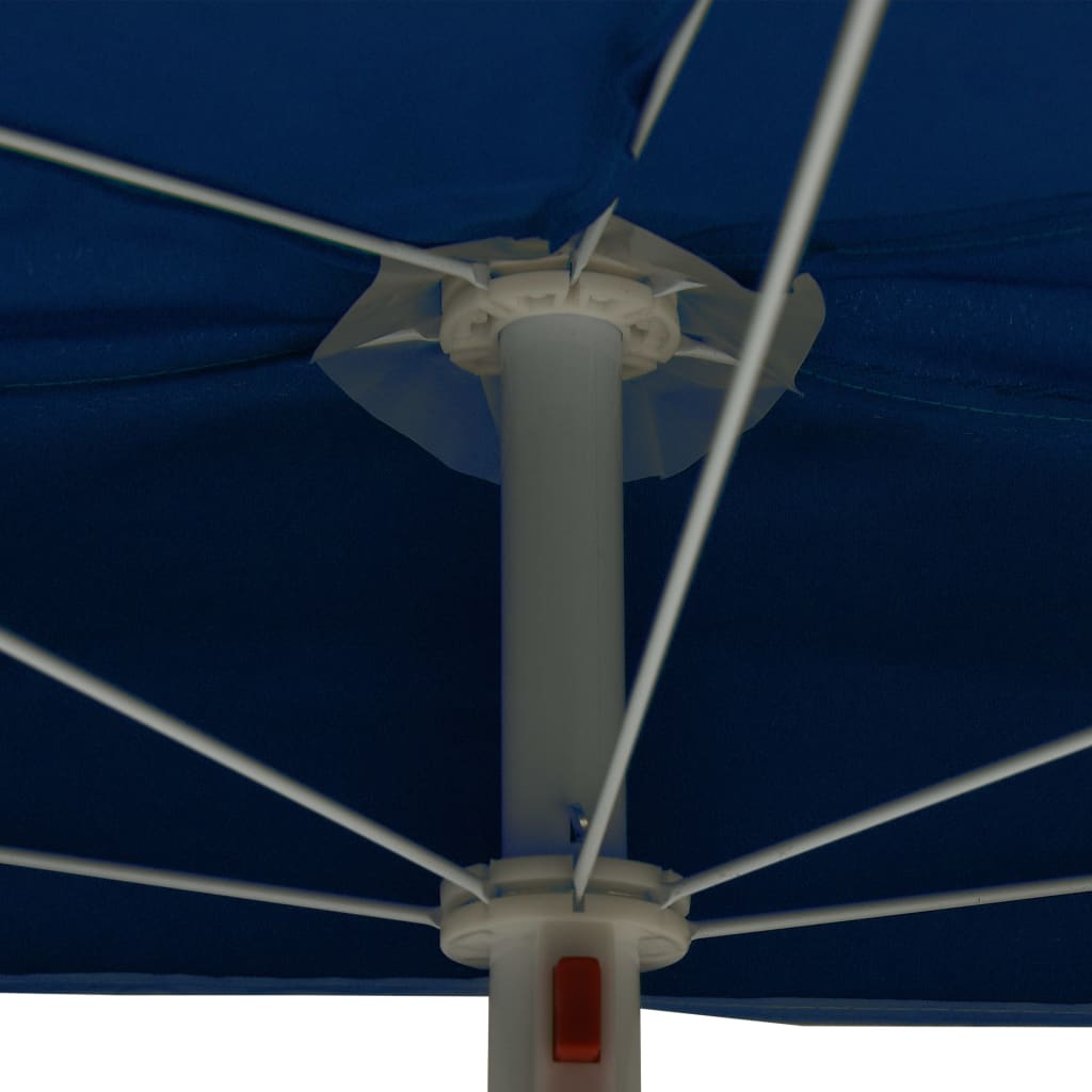 vidaXL Garden Half Parasol with Pole 180x90 cm Azure Blue