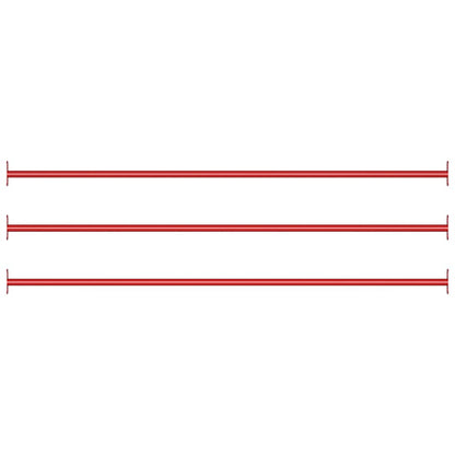 93200 vidaXL Turning Bars 3 pcs 125 cm Steel Red