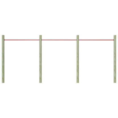 93200 vidaXL Turning Bars 3 pcs 125 cm Steel Red