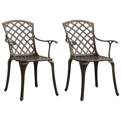 315570 vidaXL Garden Chairs 2 pcs Cast Aluminium Bronze