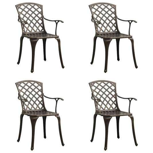 315571 vidaXL Garden Chairs 4 pcs Cast Aluminium Bronze