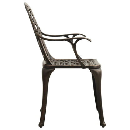 315571 vidaXL Garden Chairs 4 pcs Cast Aluminium Bronze