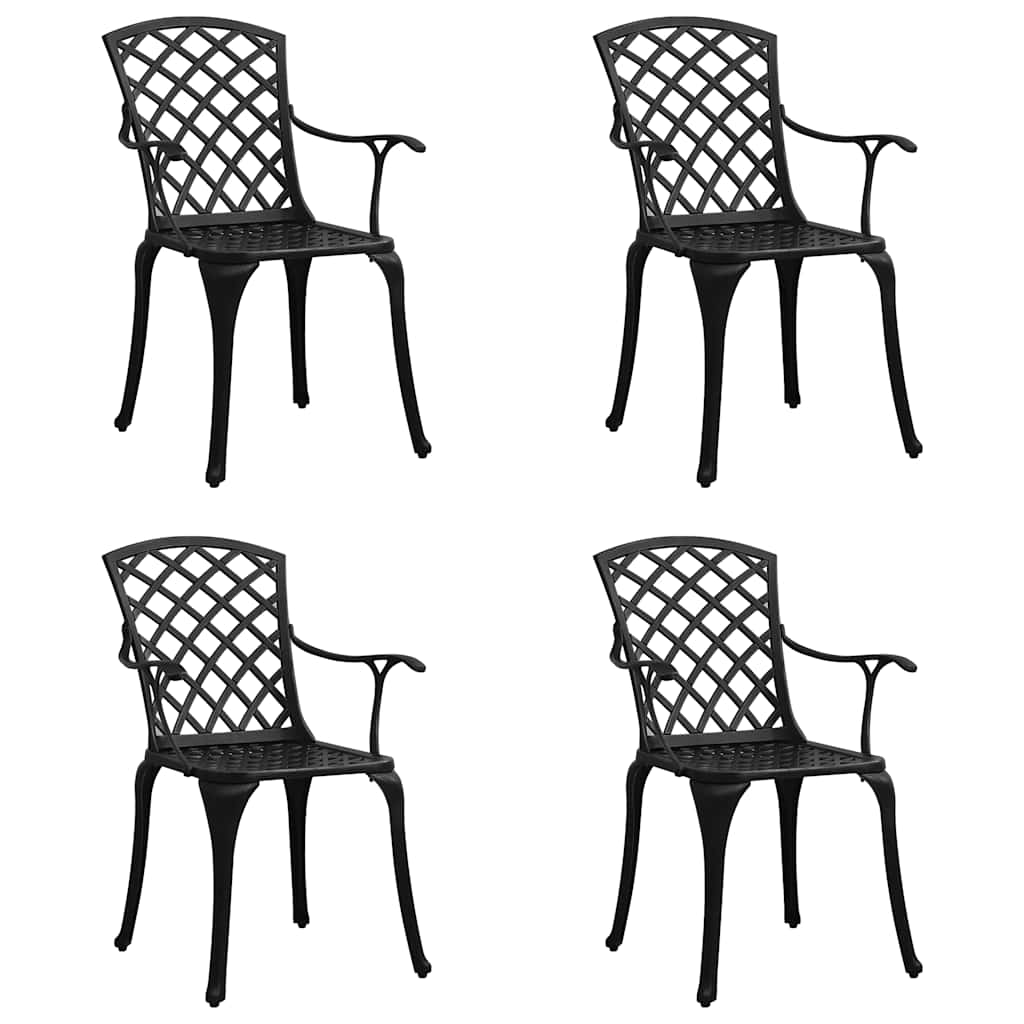 315573 vidaXL Garden Chairs 4 pcs Cast Aluminium Black