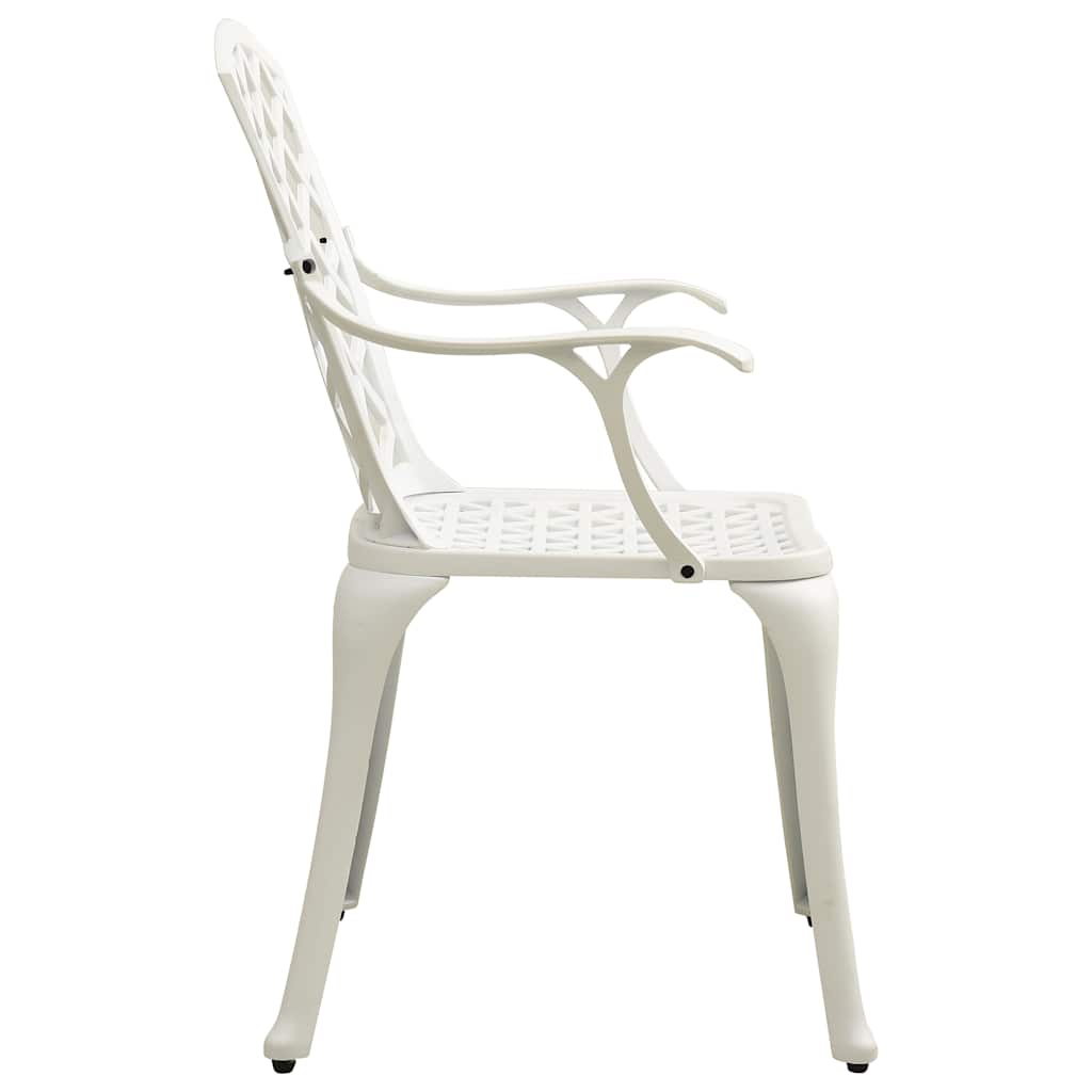 315574 vidaXL Garden Chairs 2 pcs Cast Aluminium White