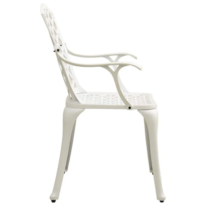 315574 vidaXL Garden Chairs 2 pcs Cast Aluminium White